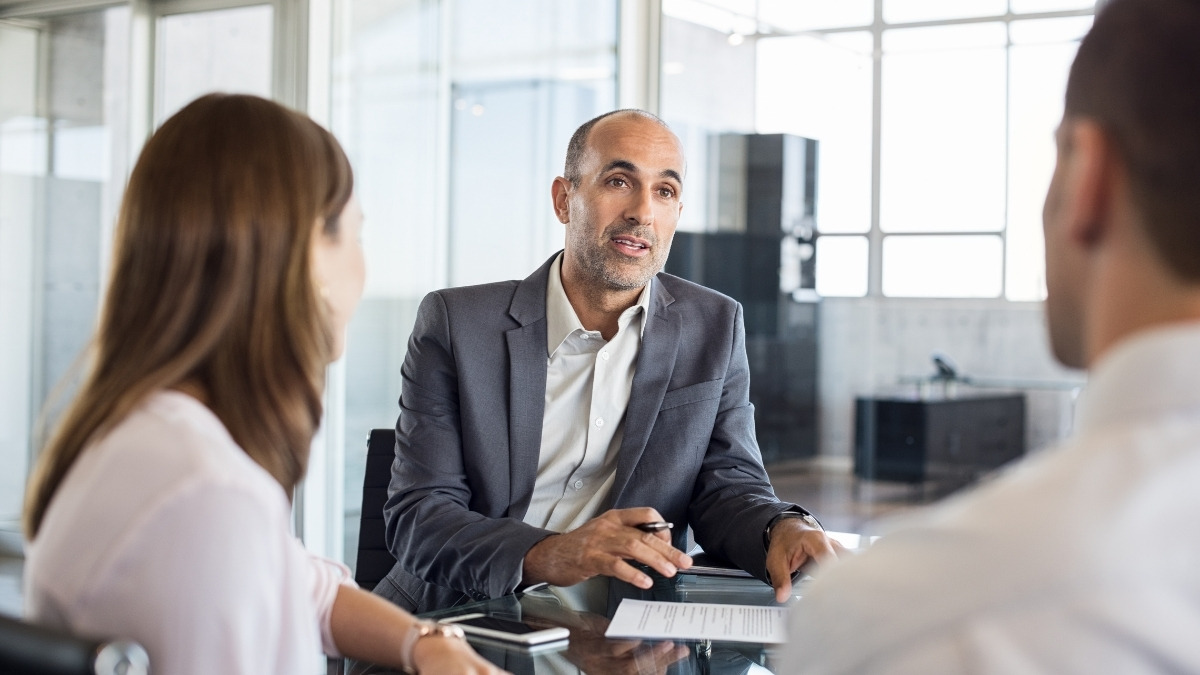 during a professional consultation or financial meeting
